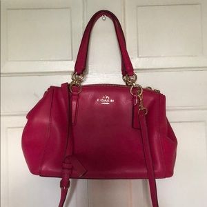 Coach pink handbag with gold hardware